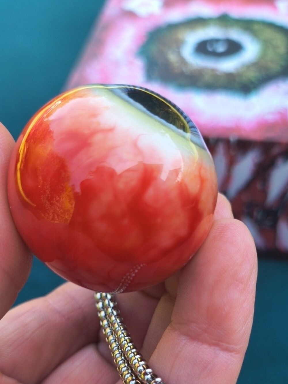 LKBIRD PHANTOM SUN REALISTIC Eyeball Necklace. 👁️ CREEPY 👁️ HORROR 👁️ - Picture 5 of 14